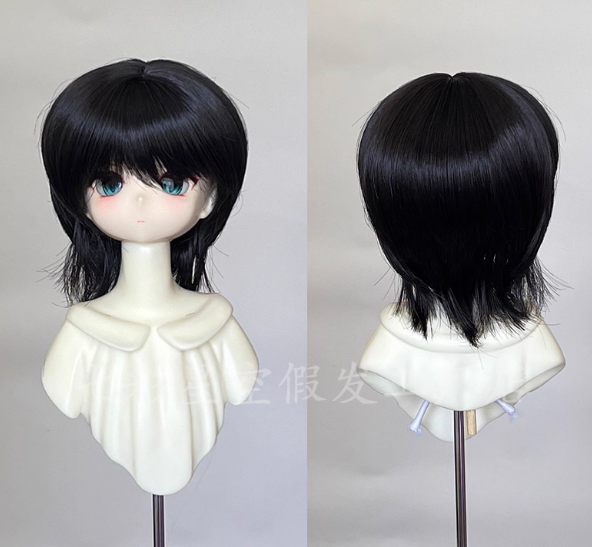 ショートウルフカット：黒（8-9inch対応）｜DOLK（ドルク）
