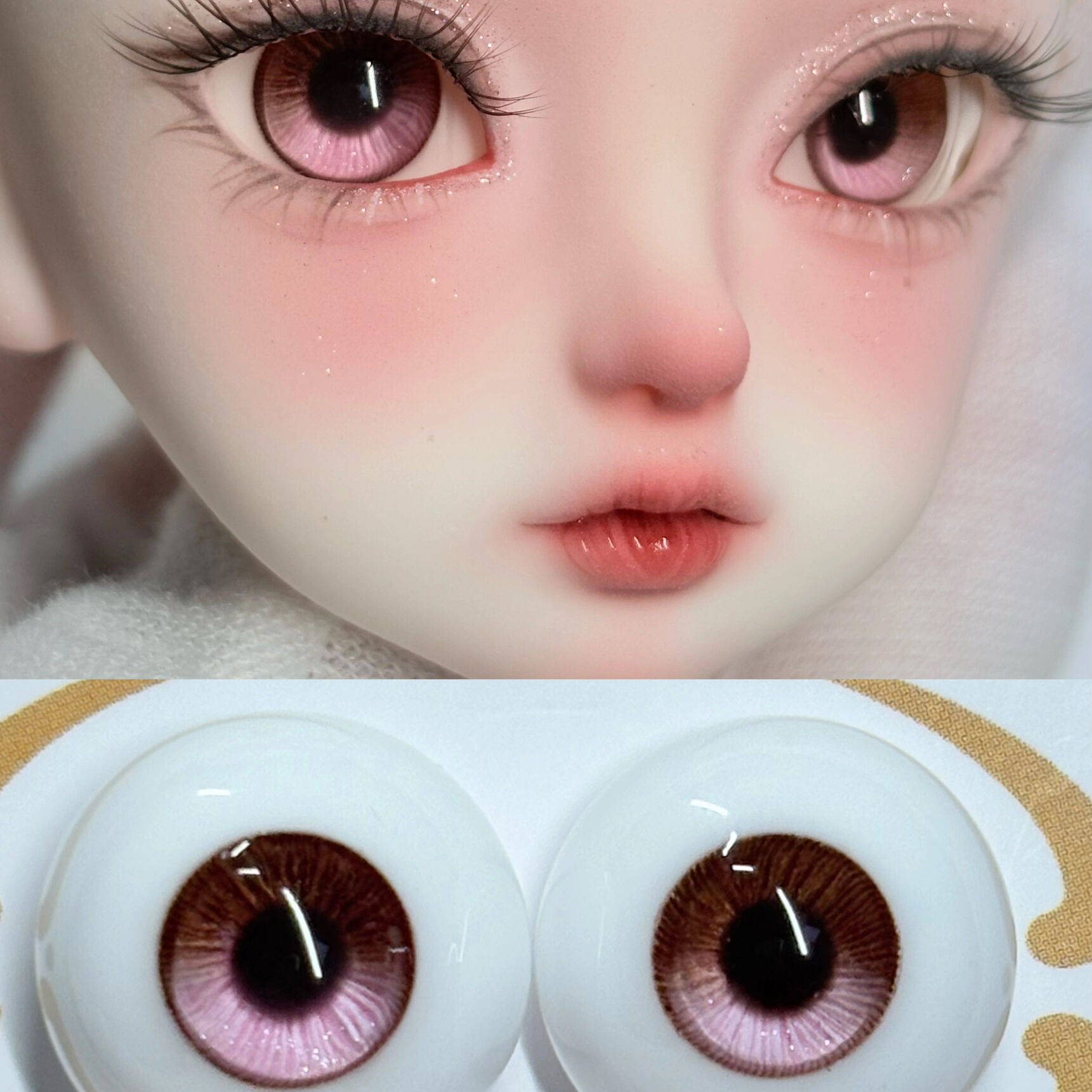 シエスタカラーアイ：ブラウンピンク（14mm）｜DOLK（ドルク）