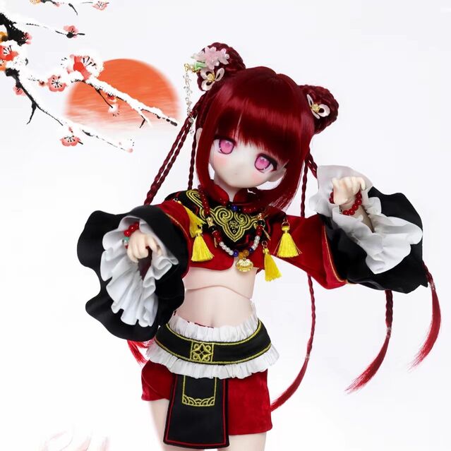 タイニーキョンシードレスセット：レッド（40cm対応）（MSD）｜DOLK