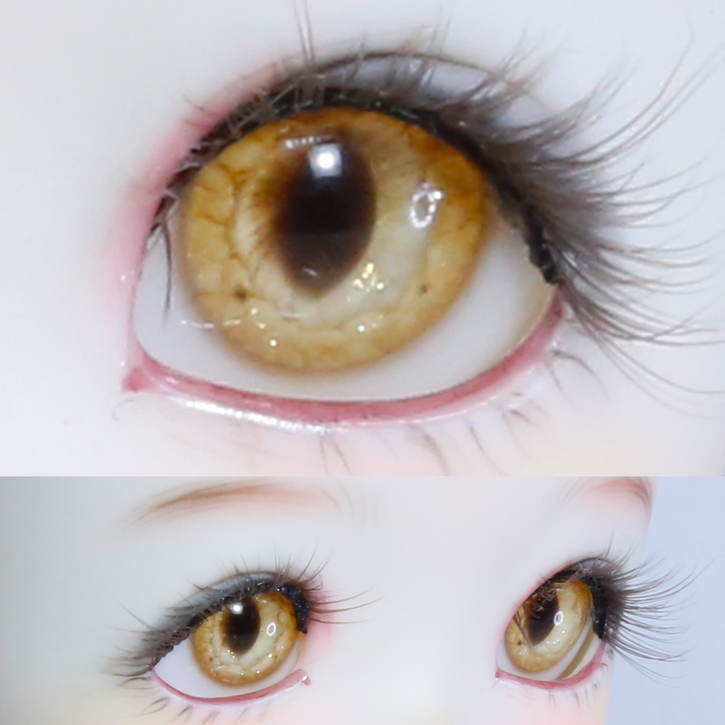 リアル瞳孔レジンアイ：04イエロー（12mm）｜DOLK（ドルク）