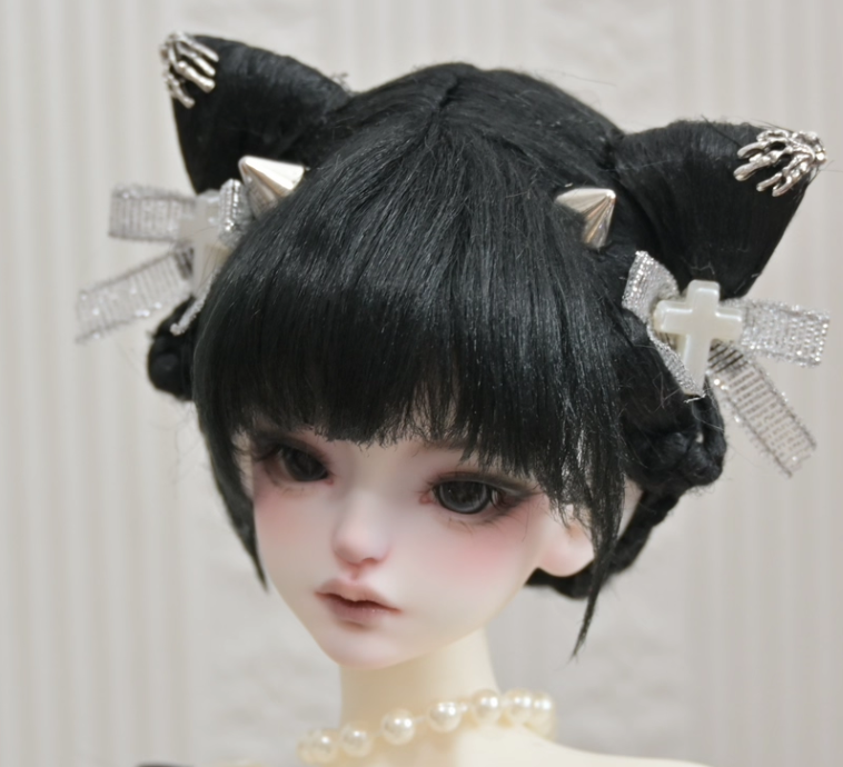ゴシックお団子ウィッグ- ブラック (7-8inch)｜DOLK（ドルク）