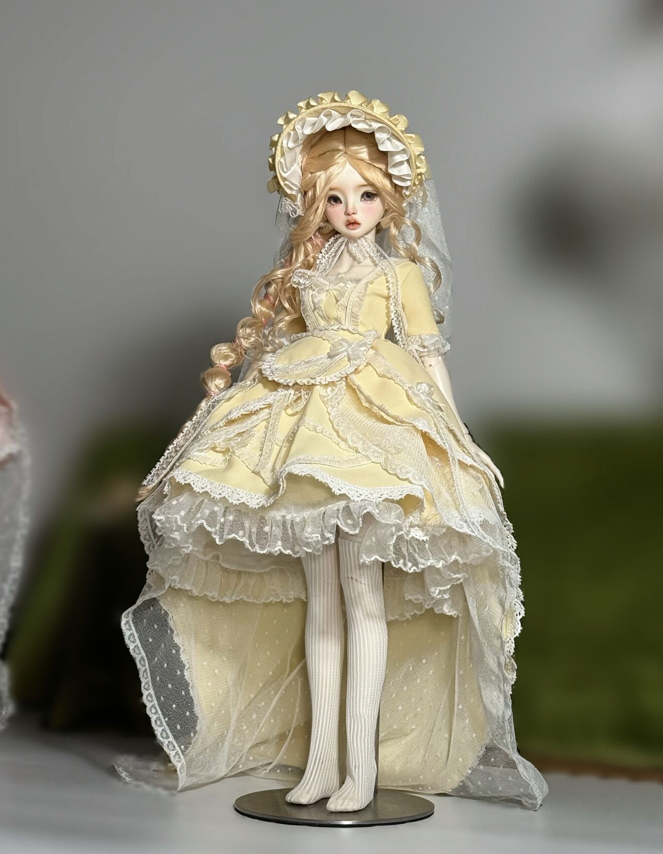レイヤーレースドレスセット：イエロー（40cm,MSD対応）（MSD）｜DOLK