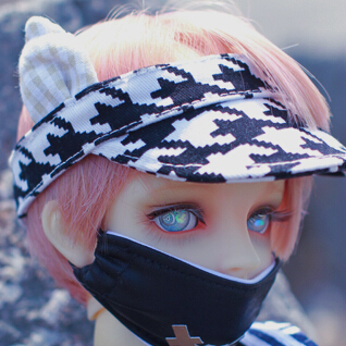 猫耳サンバイザー(黒白) 60-70cm（SD17 Boy）｜DOLK（ドルク）