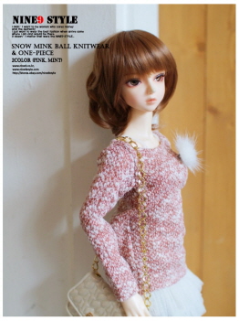 SD13) snow mink ball neatwear & one-piece slip (Pink)（SD13 Girl