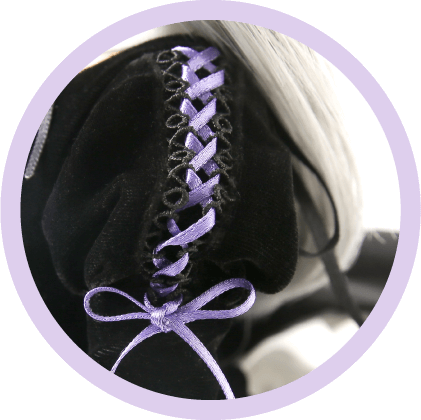 編み上げリボンの袖飾り