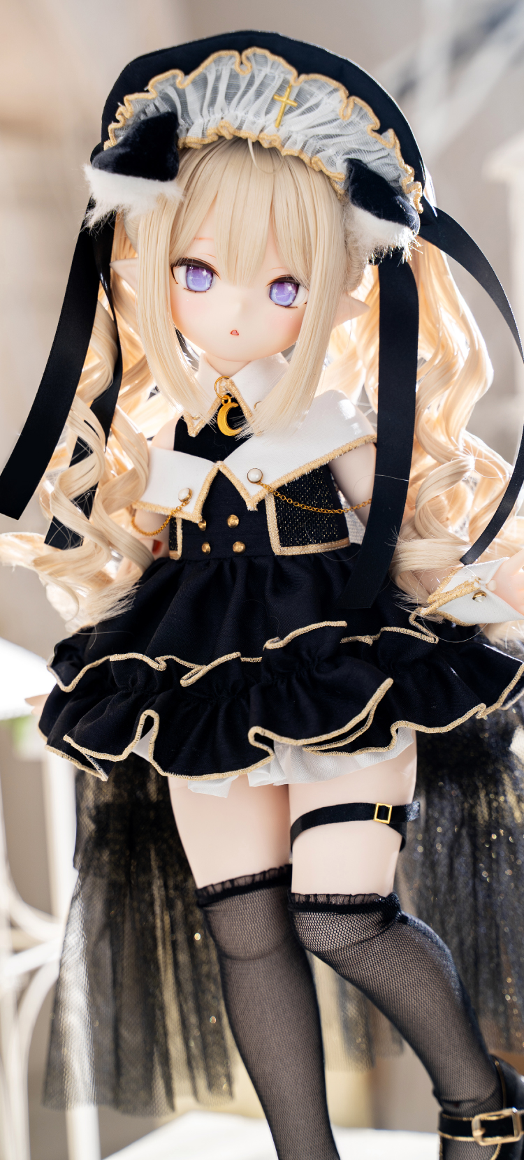 月の光に導水れた 双子叮猫魔道士。