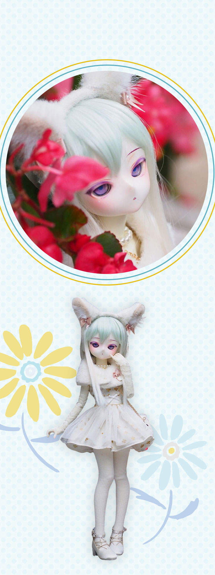 花帽子の女の子　描き目　マナースドルファー　アーティストドール　Sigikid 2Ddoll｜期間限定キャンペーン 特設 - DOLK（ドルク）